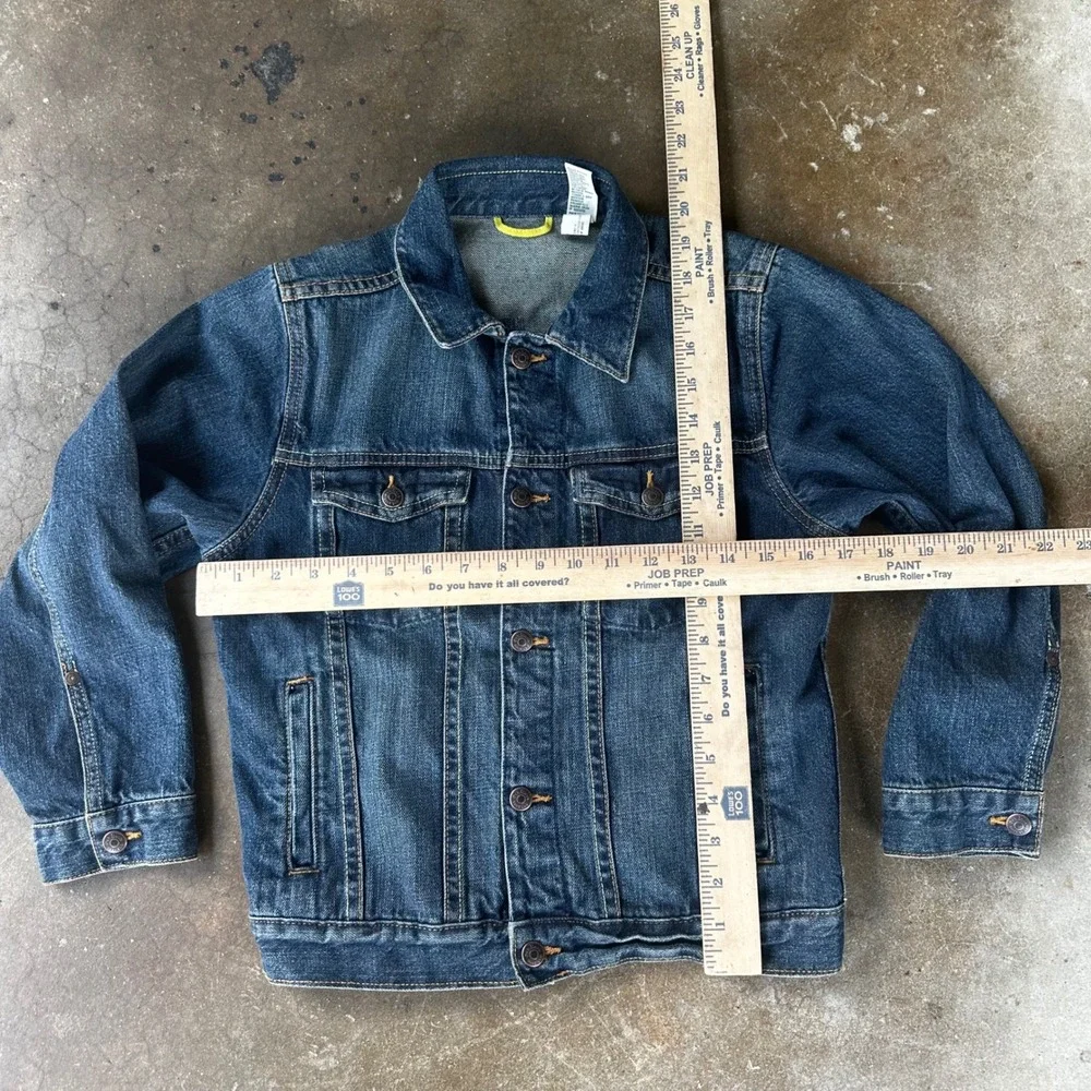 OshKosh Denim Trucker Jacket Kids Size 10 Blue Snap Button Cotton Classic Wash